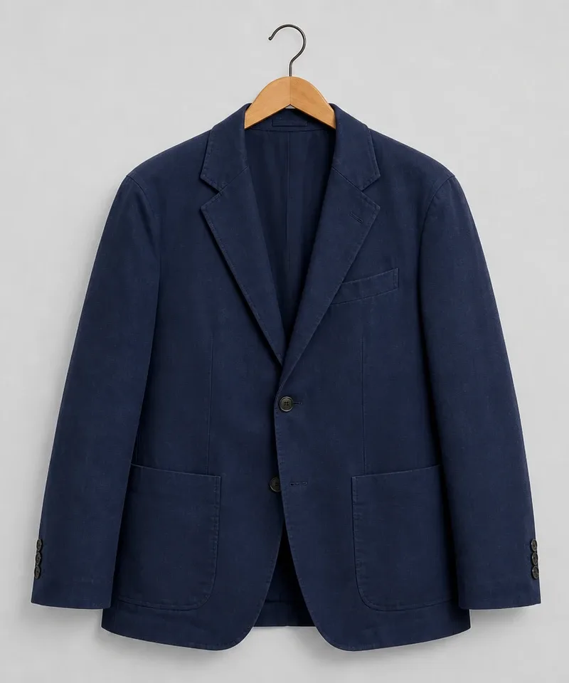 Saco sport azul marino con bolsillos de parche — Sacos